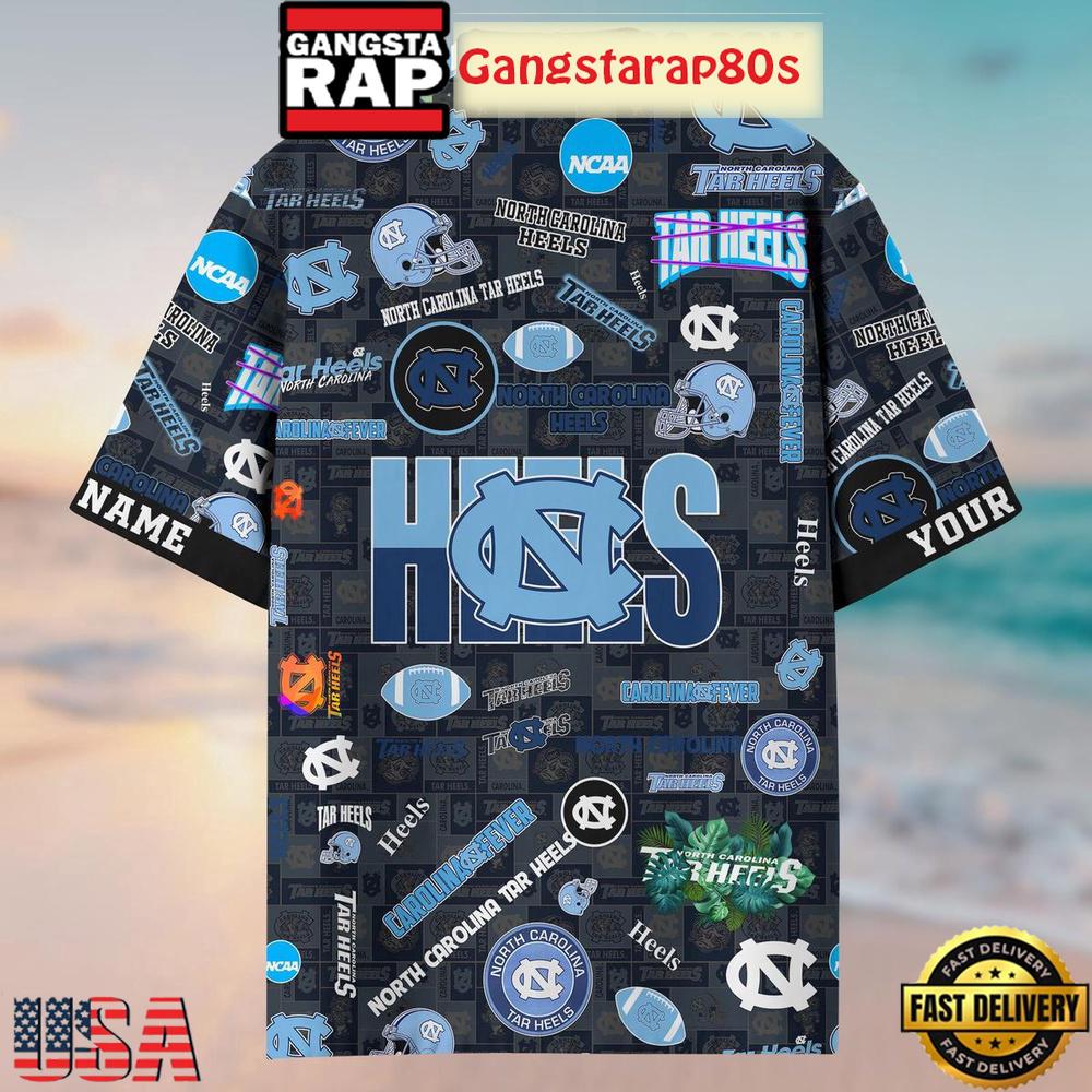 North Carolina Tar Heels Solgan Carolina Fever True Fan Spirit Custom Name Aloha Hawaiian Shirt North Carolina Tar Heels Solgan Carolina Fever True Fan Spirit Custom Name Aloha Hawaiian Shirt