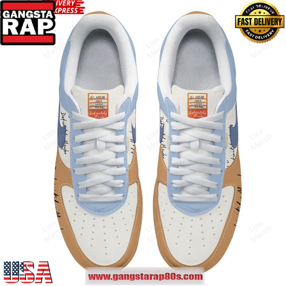 Oasis Definitely Maybe Limited Edition Air Force 1 Running Sneakers Shoes Oasis Definitely Maybe Limited Edition Air Force 1 Running Sneakers Shoes