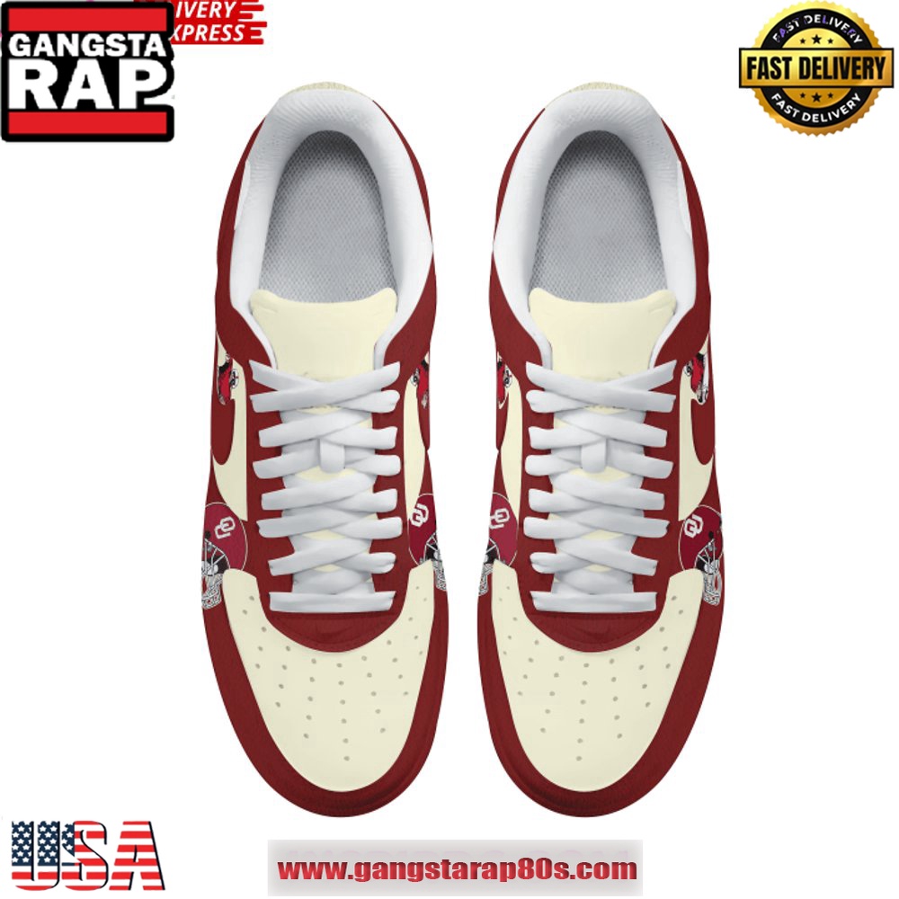 Oklahoma Sooners Football Limited Edition Air Force 1 Running Sneakers Shoes Oklahoma Sooners Football Limited Edition Air Force 1 Running Sneakers Shoes