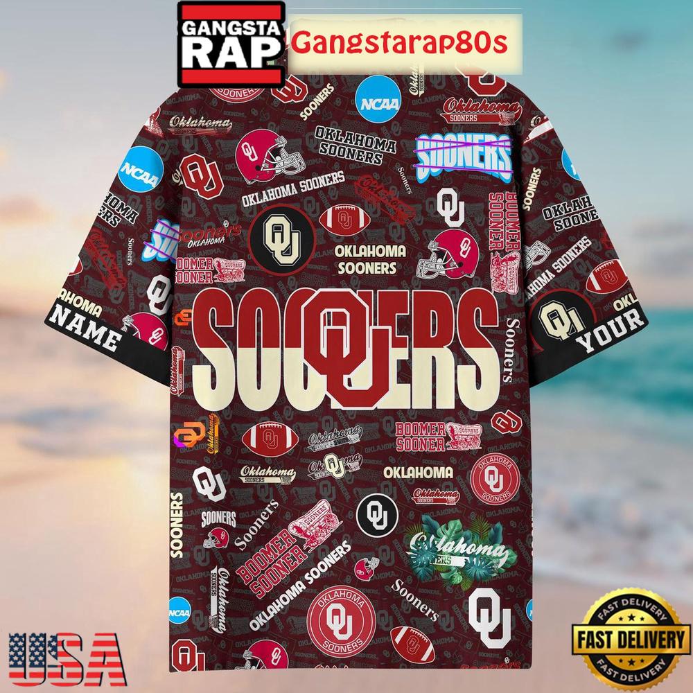 Oklahoma Sooners Solgan Boomer Sooner True Fan Spirit Custom Name Aloha Hawaiian Shirt Oklahoma Sooners Solgan Boomer Sooner True Fan Spirit Custom Name Aloha Hawaiian Shirt