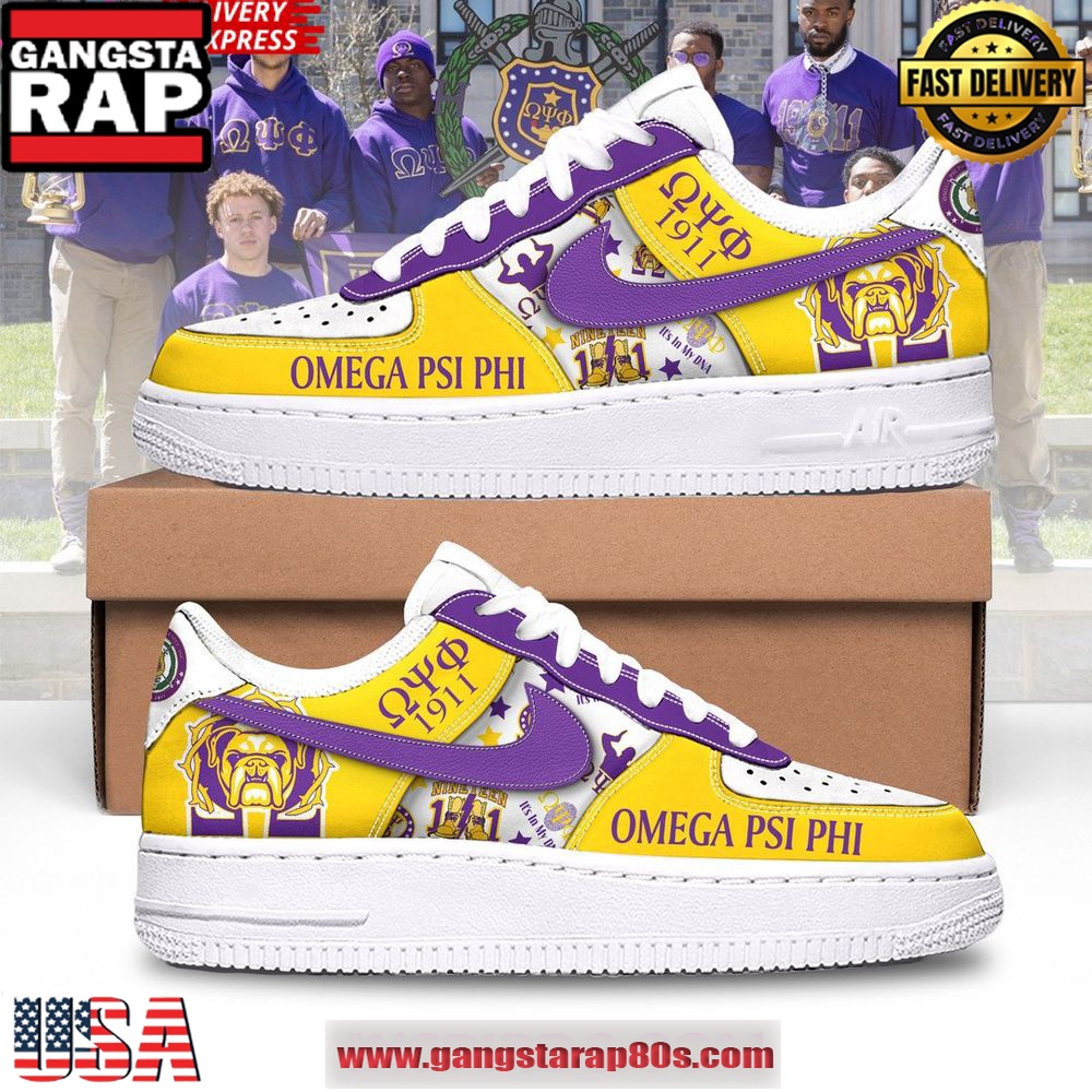 Omega Psi Phi Limited Edition Air Force 1 Shoes Running Sneakers