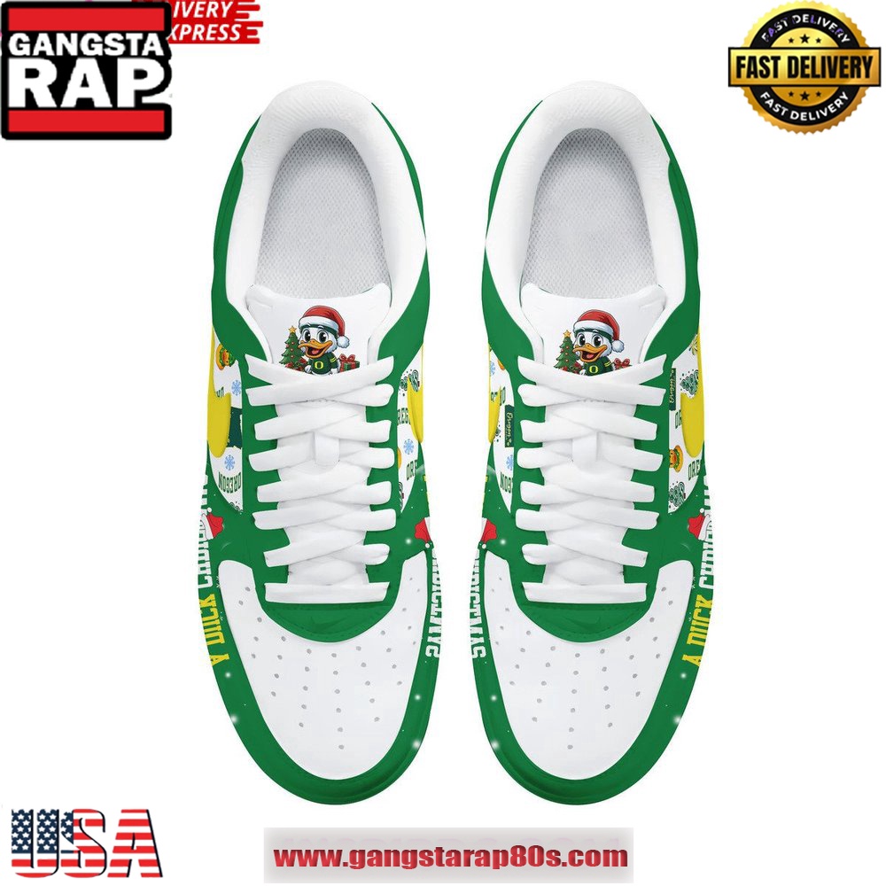 Oregon Ducks Christmas Limited Edition Air Force 1 Running Sneakers Shoes Oregon Ducks Christmas Limited Edition Air Force 1 Running Sneakers Shoes