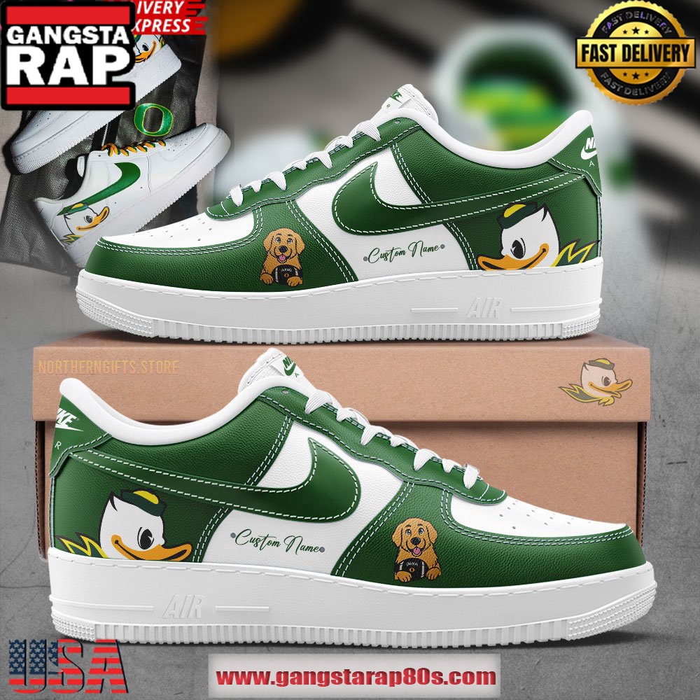 Oregon Ducks x Ben Herbstreit Custom Air Force 1 Sneakers Shoes Oregon Ducks x Ben Herbstreit Custom Air Force 1 Sneakers Shoes