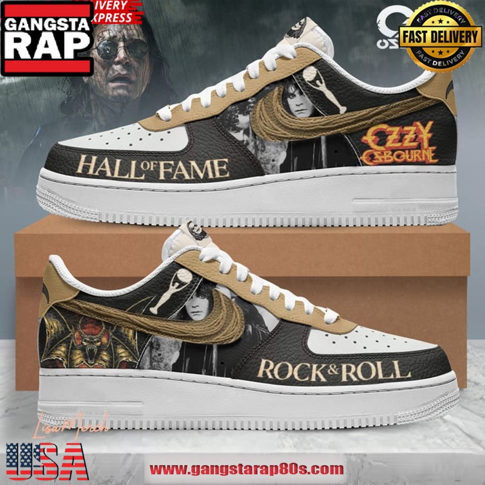Ozzy Osbourne Rock & Roll Hall of Fame Limited Air Force 1 Sneakers Shoes Ozzy Osbourne Rock & Roll Hall of Fame Limited Air Force 1 Sneakers Shoes