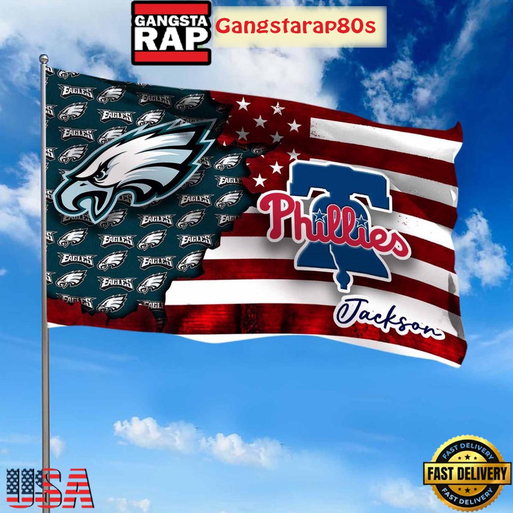 Philadelphia Eagles And Phillies House Garden Flag