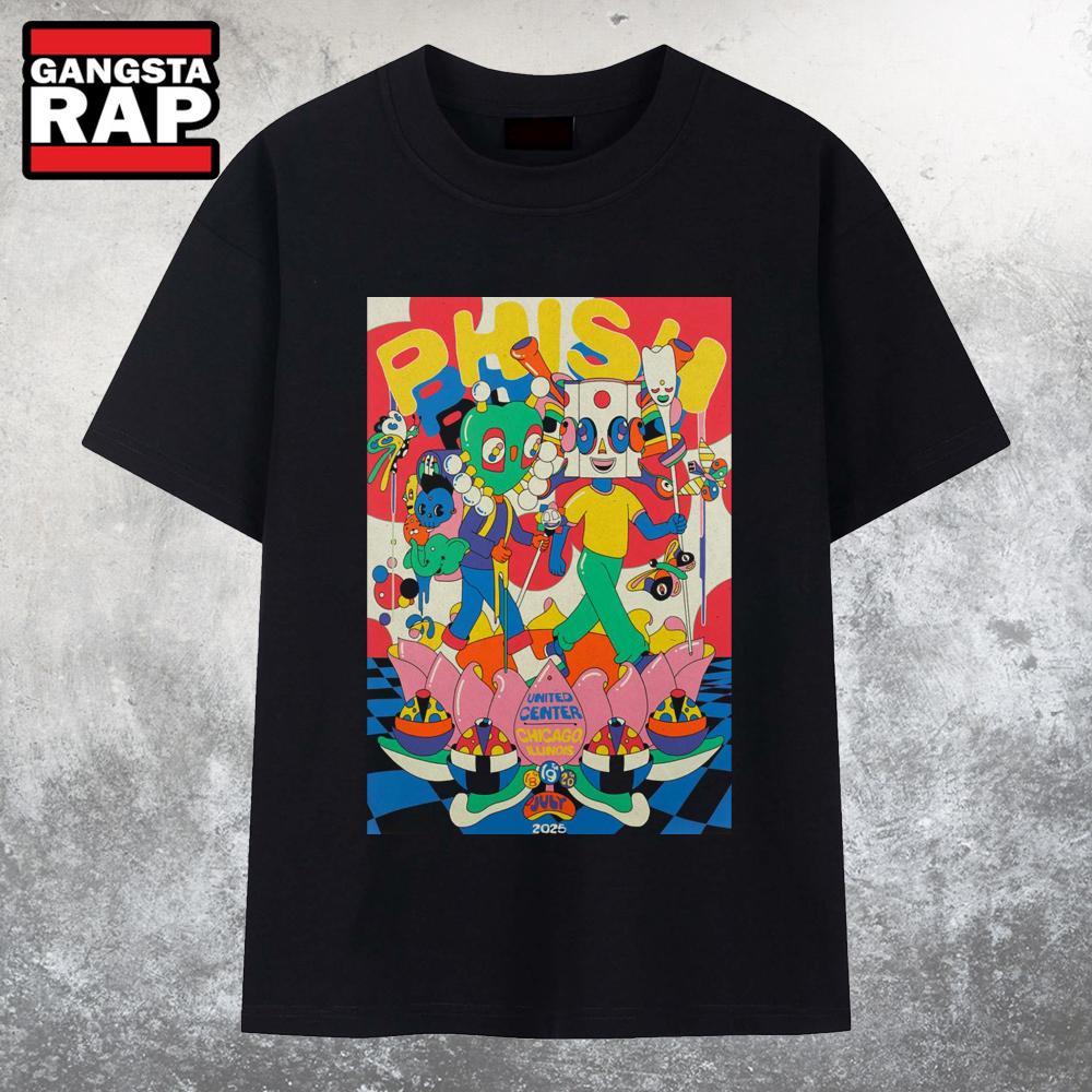 Phish In Chicago IL On Jul 18-20 2025 Tour T Shirt Phish In Chicago IL On Jul 18-20 2025 Tour T Shirt