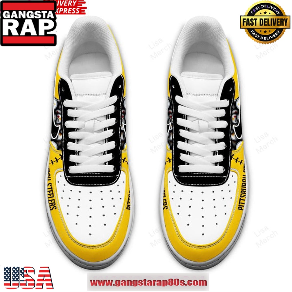 Pittsburgh Steelers Go Steelers Air Force 1 Running Sneakers Shoes Pittsburgh Steelers Go Steelers Air Force 1 Running Sneakers Shoes