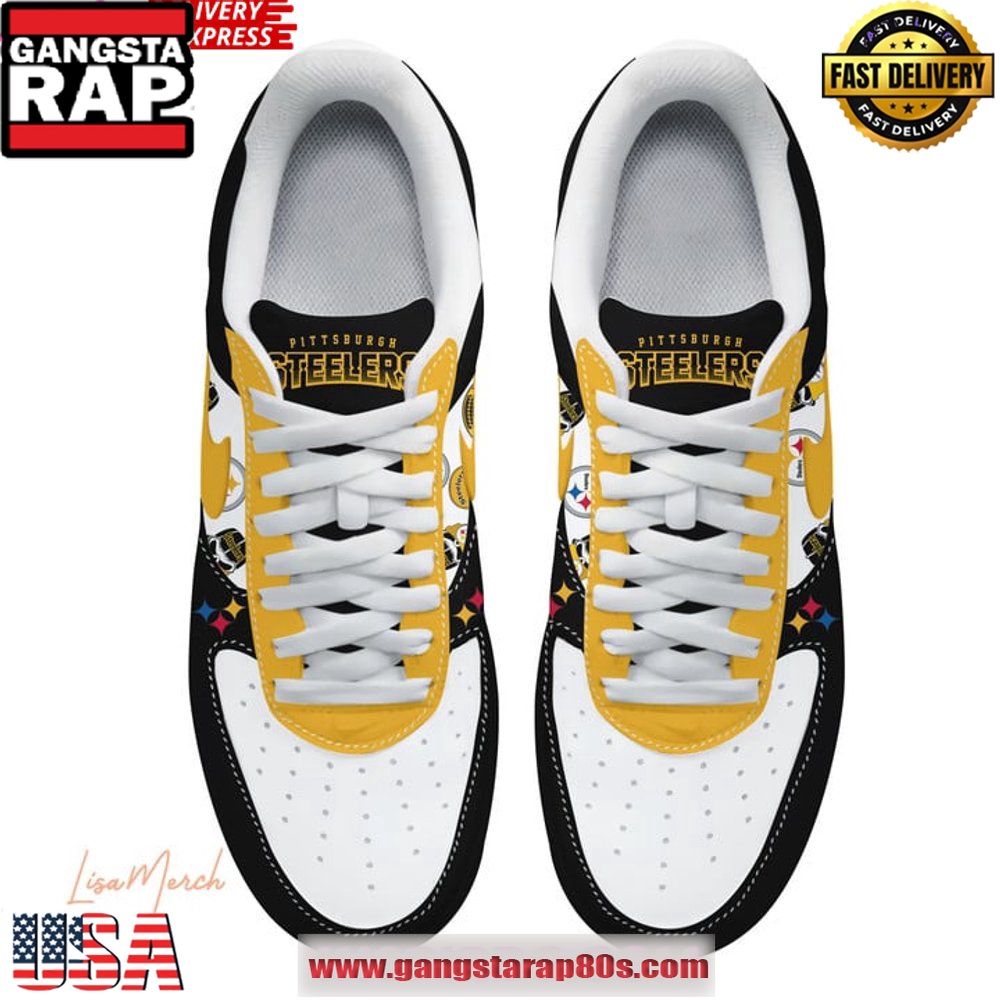 Pittsburgh Steelers Here We Go Air Force 1 Running Sneakers Shoes Pittsburgh Steelers Here We Go Air Force 1 Running Sneakers Shoes