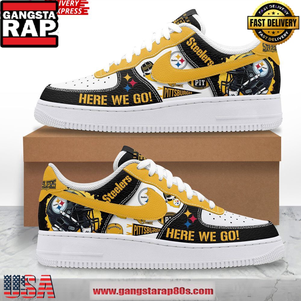 Pittsburgh Steelers Here We Go Special Air Force 1 Running Sneakers Shoes
