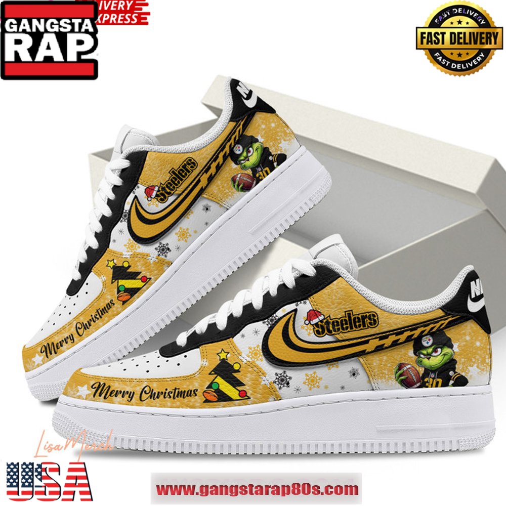 Pittsburgh Steelers Merry Christmas Limited Edition Air Force 1 Running Sneakers