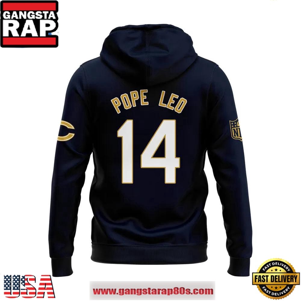 Pope Leo 14 Chicago Bears Special Edition Unisex Hoodie Pope Leo 14 Chicago Bears Special Edition Unisex Hoodie