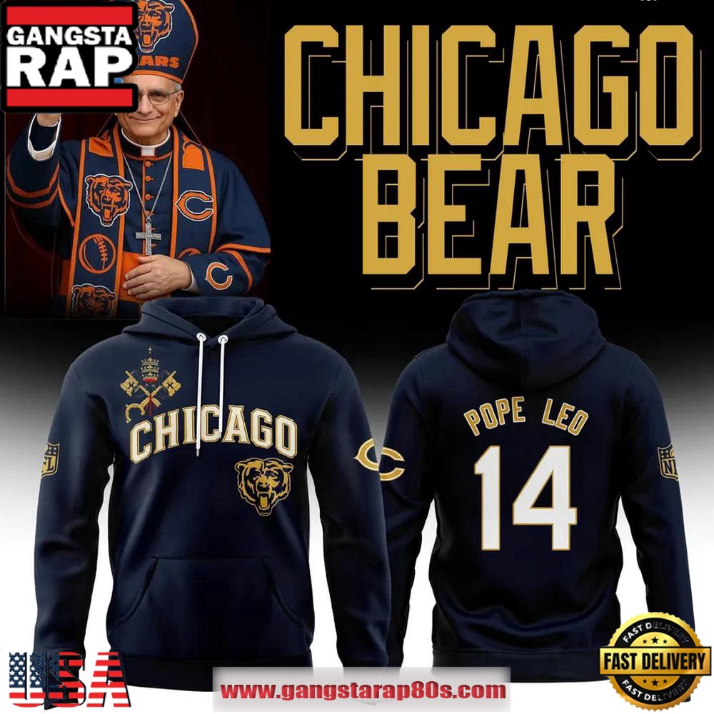 Pope Leo 14 Chicago Bears Special Edition Unisex Hoodie Pope Leo 14 Chicago Bears Special Edition Unisex Hoodie