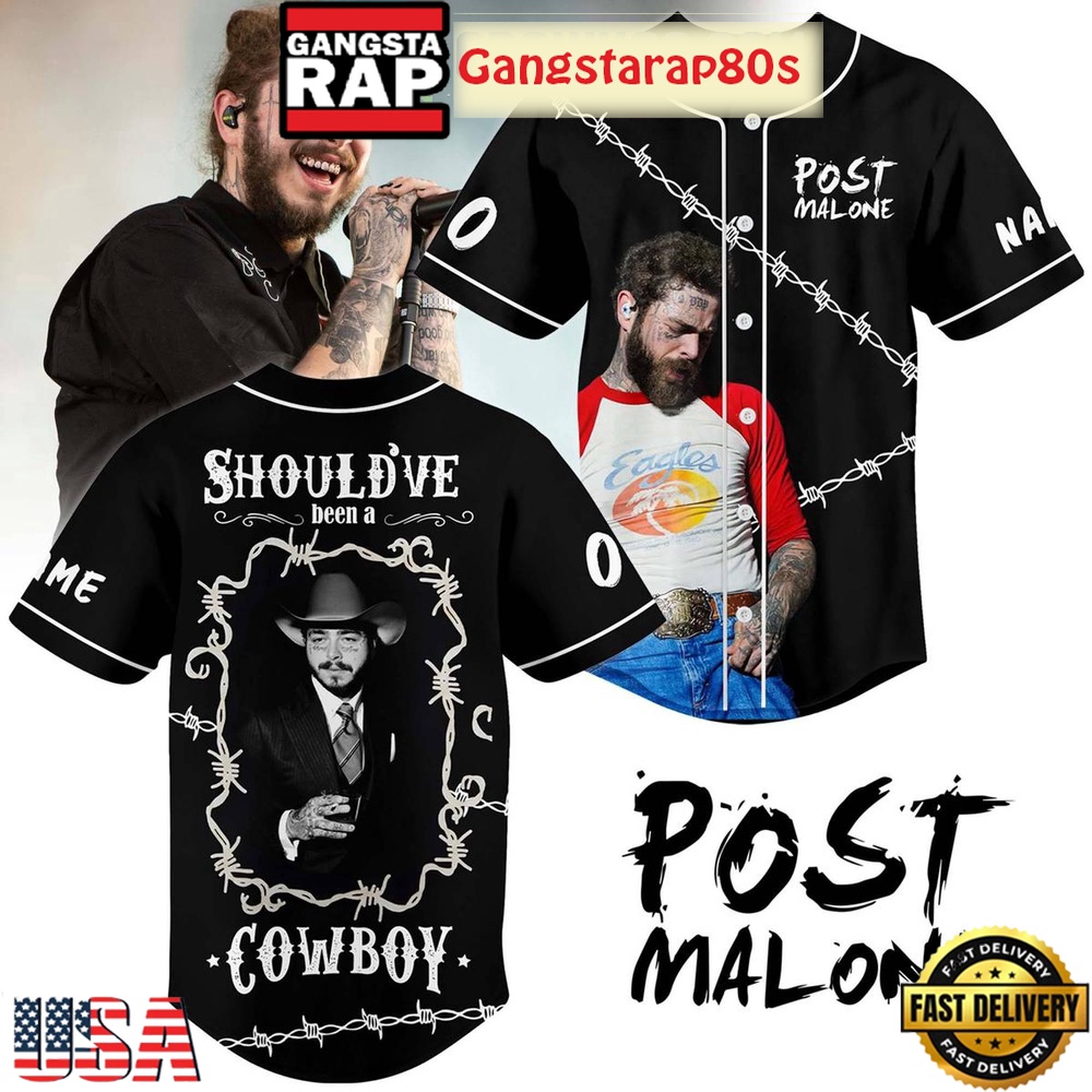 Post Malone Should've Been A Cowboy 2025 Baseball Jersey