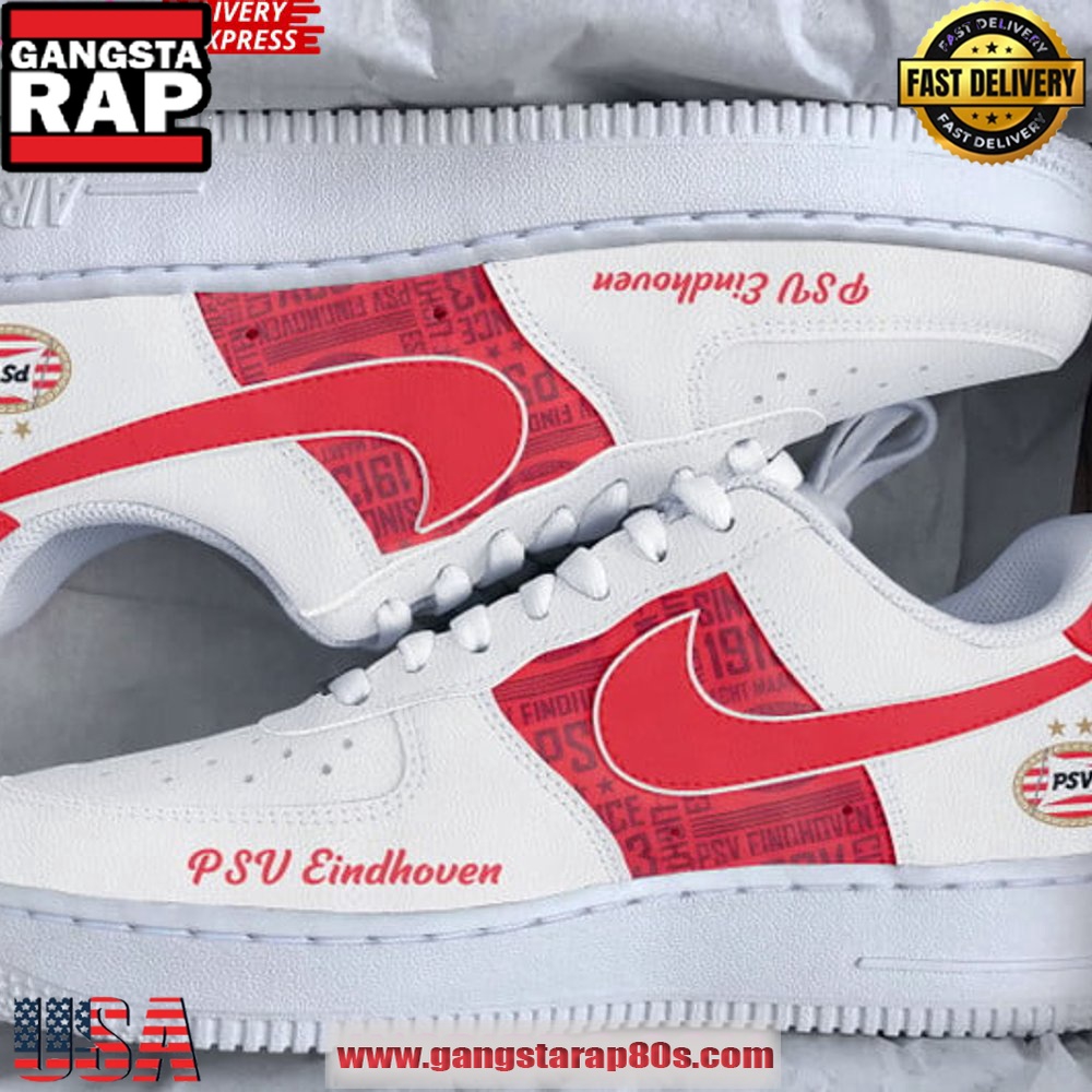 PSV Eindhoven Limited Edition Air Force 1 Running Sneakers Shoes PSV Eindhoven Limited Edition Air Force 1 Running Sneakers Shoes