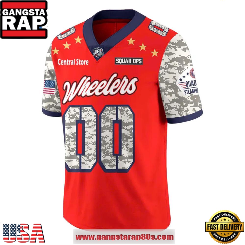 Quad City Steamwheelers 2025 Military Appreciation Night Custom Football Jersey Quad City Steamwheelers 2025 Military Appreciation Night Custom Football Jersey