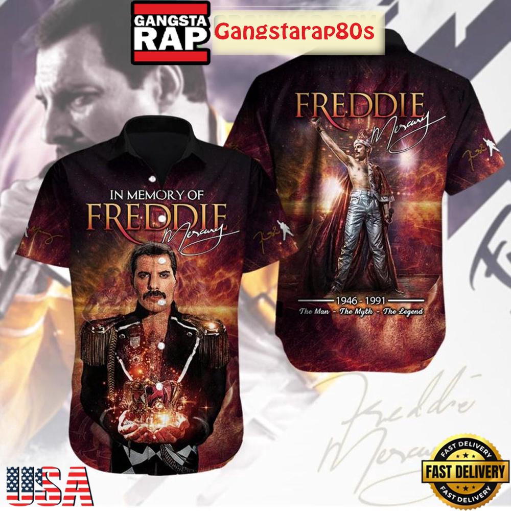Queen In Memory Of Freddie Mercury The Man The Myth The Legend Aloha Hawaiian Shirt Queen In Memory Of Freddie Mercury The Man The Myth The Legend Aloha Hawaiian Shirt