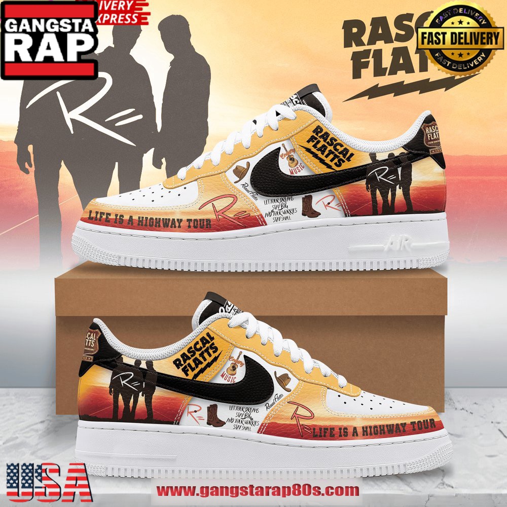 Rascal Flatts Life is a Highway Tour 2025 Air Force 1 Running Sneakers Shoes
