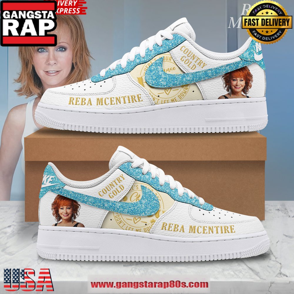 Reba McEntire Country Gold Limited Air Force 1 Running Sneakers Shoes