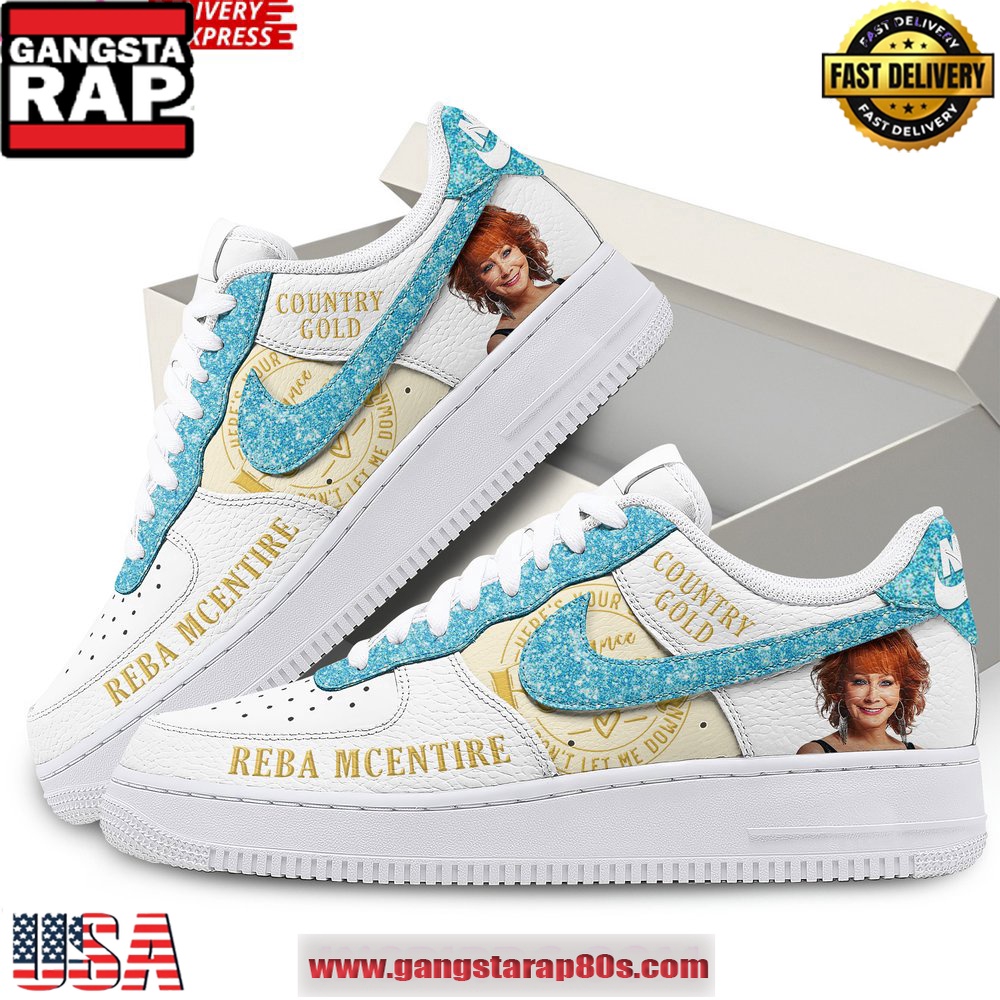 Reba McEntire Country Gold Limited Air Force 1 Running Sneakers Shoes