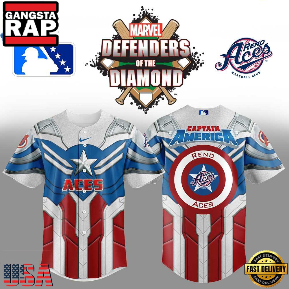 Reno Aces x Marvel Defenders Of The Diamond New Design Baseball Jersey