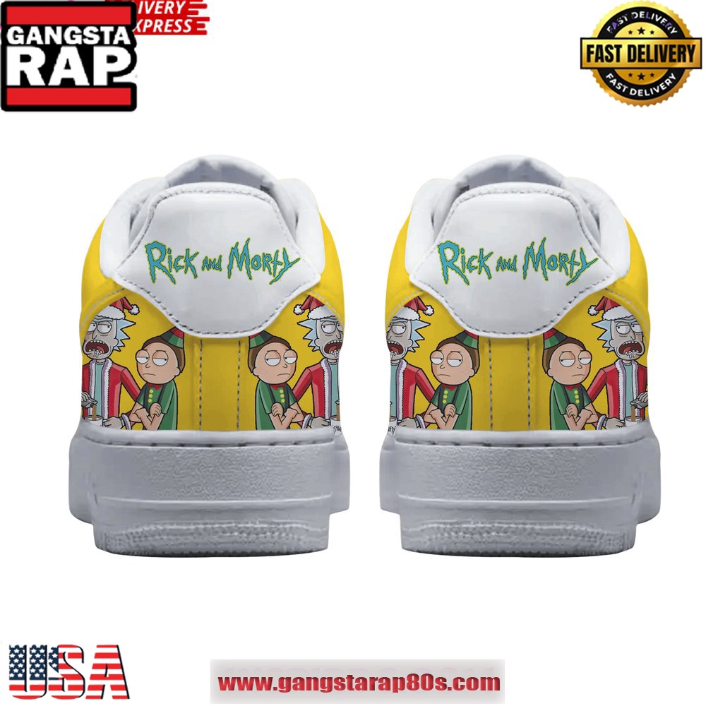 Rick And Morty Merry Christmas Limited Edition Air Force 1 Running Sneakers Shoes Rick And Morty Merry Christmas Limited Edition Air Force 1 Running Sneakers Shoes