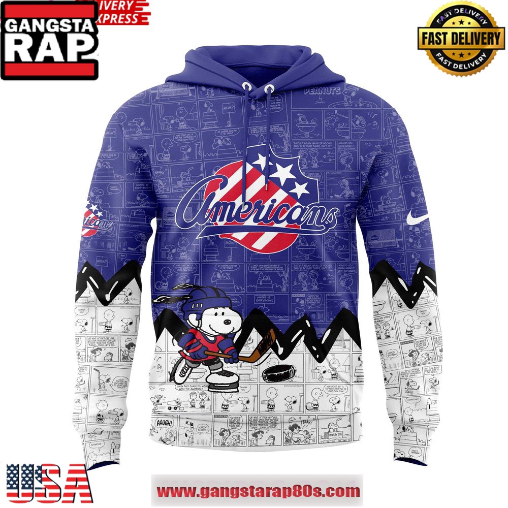 Rochester Americans 75th Anniversary of Peanuts Hoodie Rochester Americans 75th Anniversary of Peanuts Hoodie