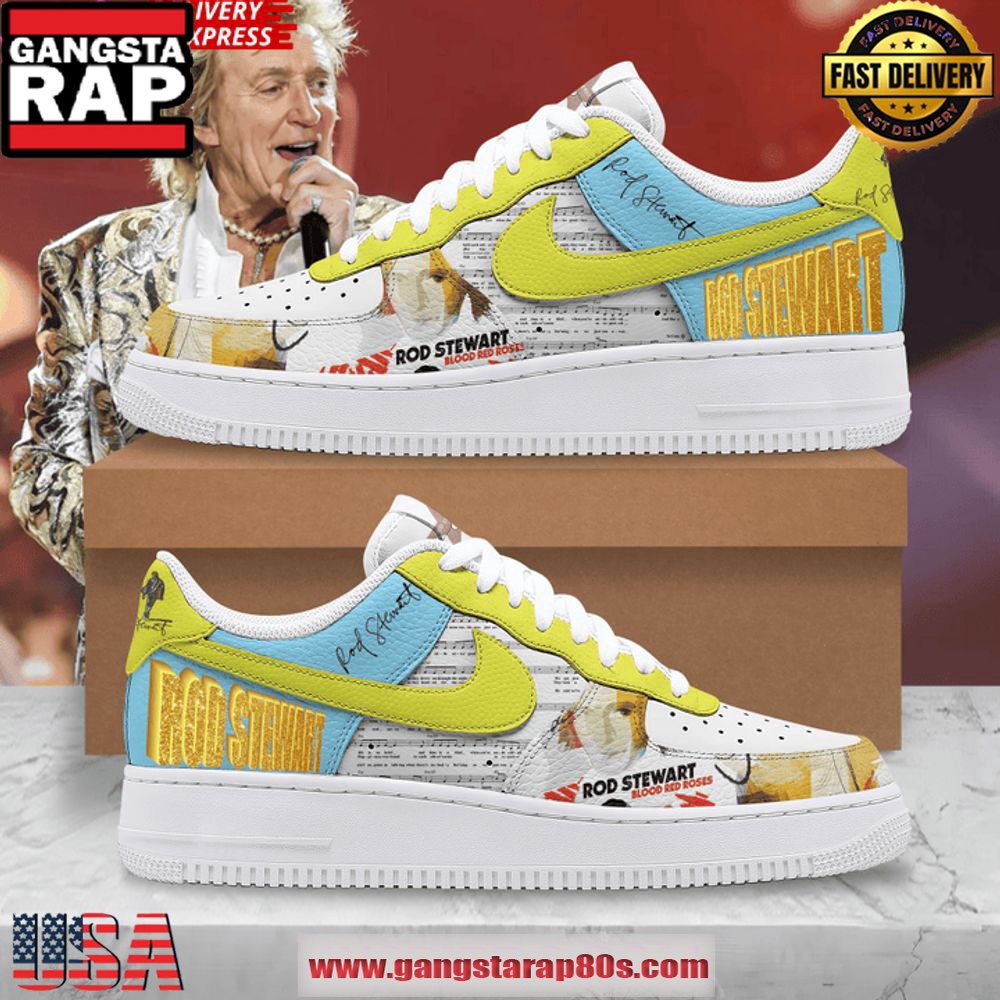 Rod Stewart Limited Edition Air Force 1 Running Sneakers Shoes Rod Stewart Limited Edition Air Force 1 Running Sneakers Shoes