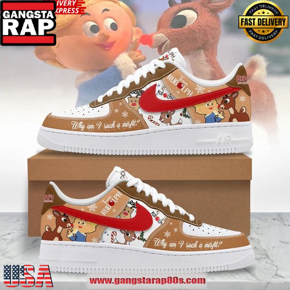 Rudolph The Red-Nosed Reindeer Christmas Limited Air Force 1 Running Sneakers