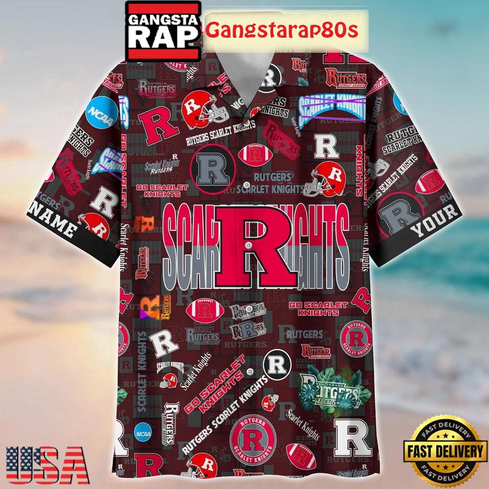 Rutgers Scarlet Knights Solgan True Fan Spirit Custom Name Aloha Hawaiian Shirt Rutgers Scarlet Knights Solgan True Fan Spirit Custom Name Aloha Hawaiian Shirt