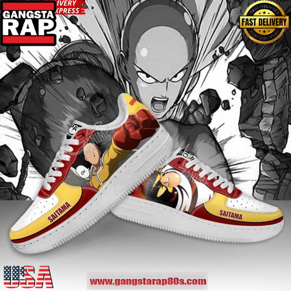 Saitama One Punch Man Limited Edition Air Force 1 Shoes Running Sneakers
