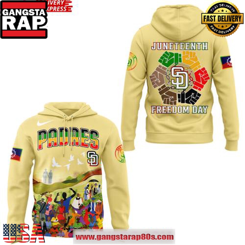 San Diego Padres Juneteenth Freedom Day 2025 Unisex Hoodie