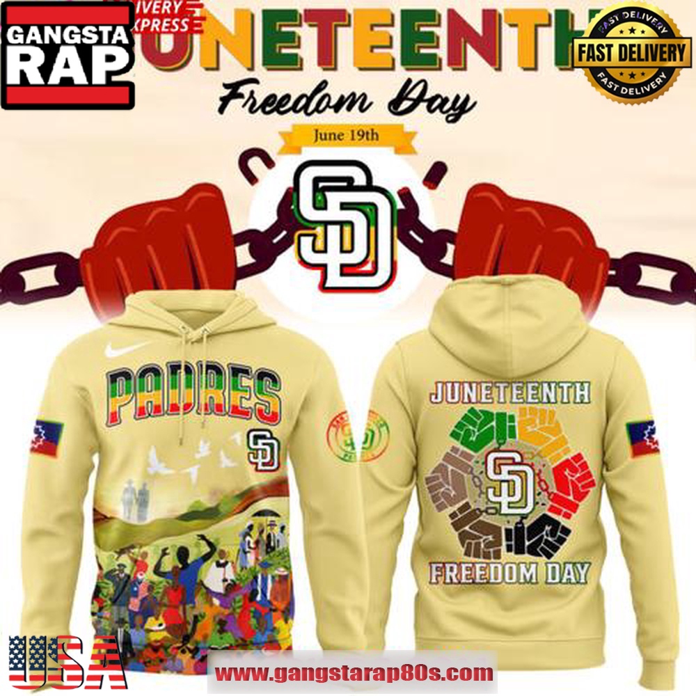 San Diego Padres Juneteenth Freedom Day 2025 Unisex Hoodie