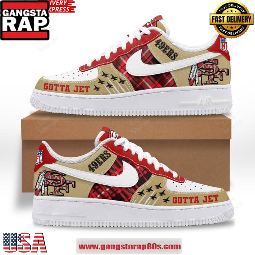 San Francisco 49ers Gotta Jet Air Force 1 Running Sneakers Shoes