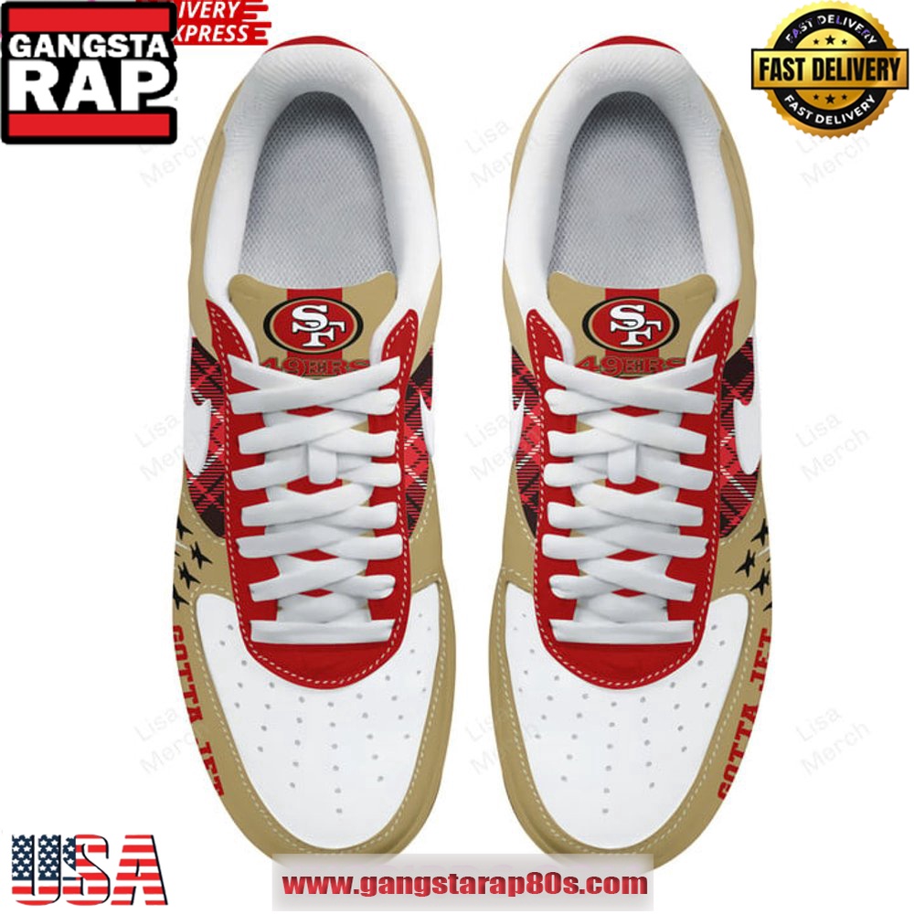 San Francisco 49ers Gotta Jet Air Force 1 Running Sneakers Shoes San Francisco 49ers Gotta Jet Air Force 1 Running Sneakers Shoes