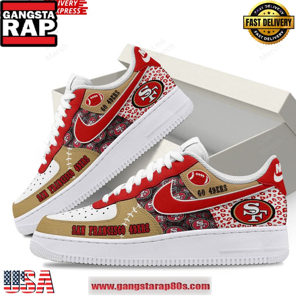 San Francisco 49ers Limited Edition Nike Air Force 1 Running Sneakers Shoes