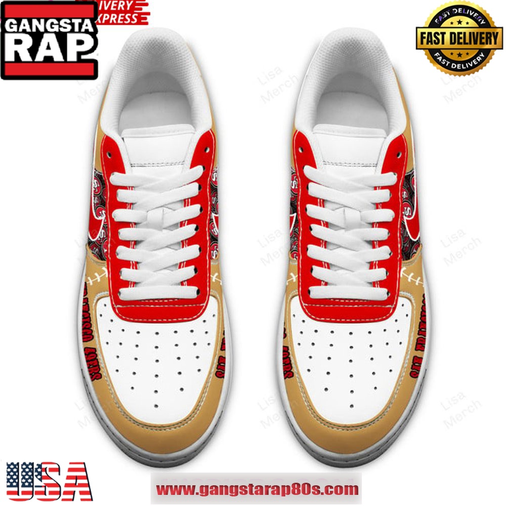San Francisco 49ers Limited Edition Air Force 1 Running Sneakers Shoes San Francisco 49ers Limited Edition Air Force 1 Running Sneakers Shoes