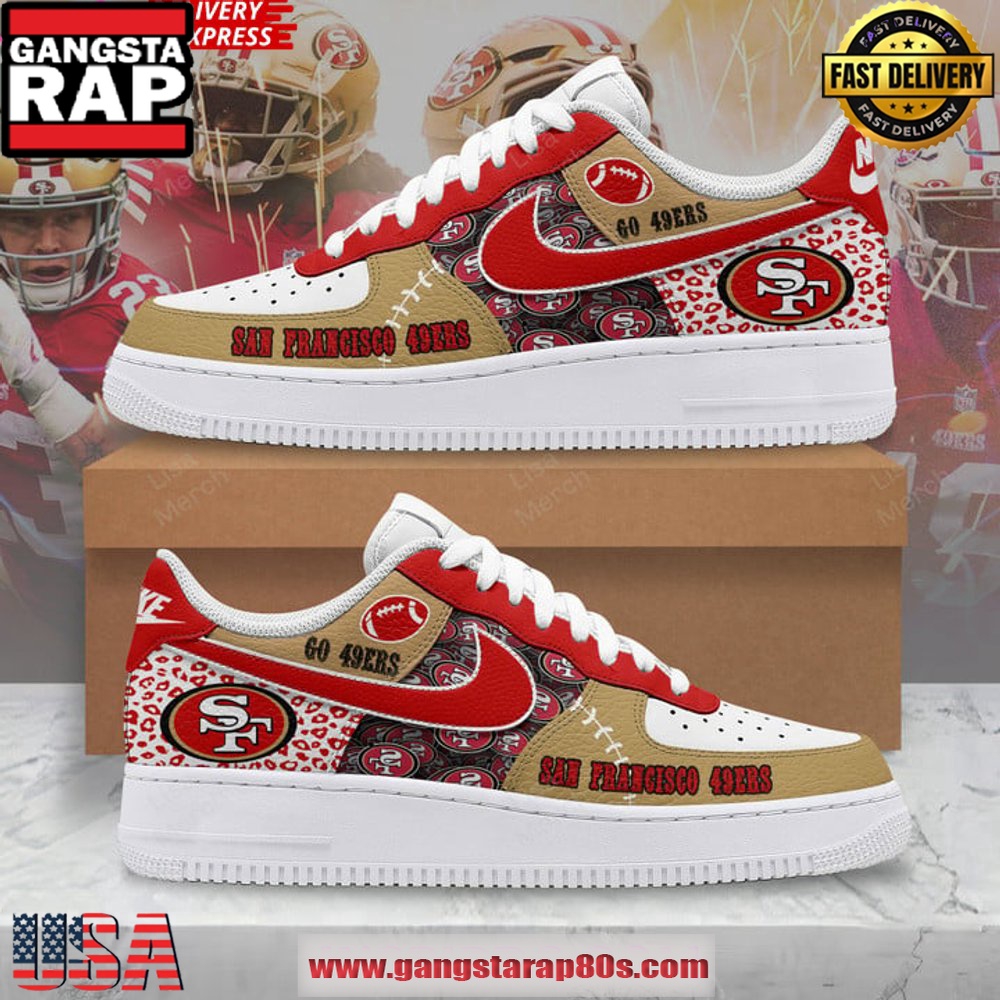 San Francisco 49ers Limited Edition Nike Air Force 1 Running Sneakers Shoes