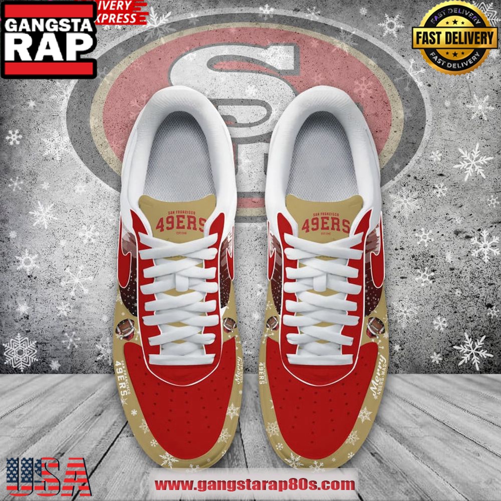 San Francisco 49ers Merry Christmas Air Force 1 Running Sneakers Shoes