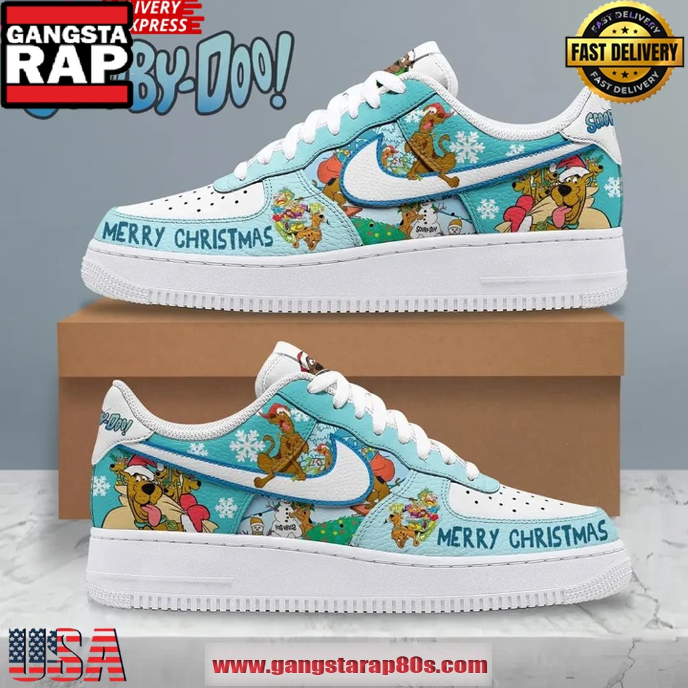Scooby-Doo Merry Christmas Limited Edition Air Force 1 Sneakers Shoes Scooby-Doo Merry Christmas Limited Edition Air Force 1 Sneakers Shoes