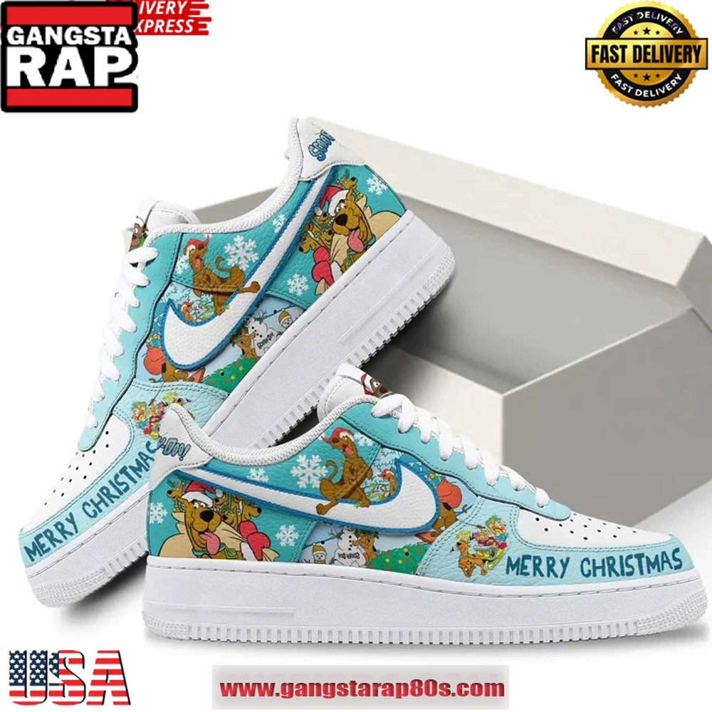 Scooby-Doo Merry Christmas Limited Edition Air Force 1 Sneakers Shoes Scooby-Doo Merry Christmas Limited Edition Air Force 1 Sneakers Shoes