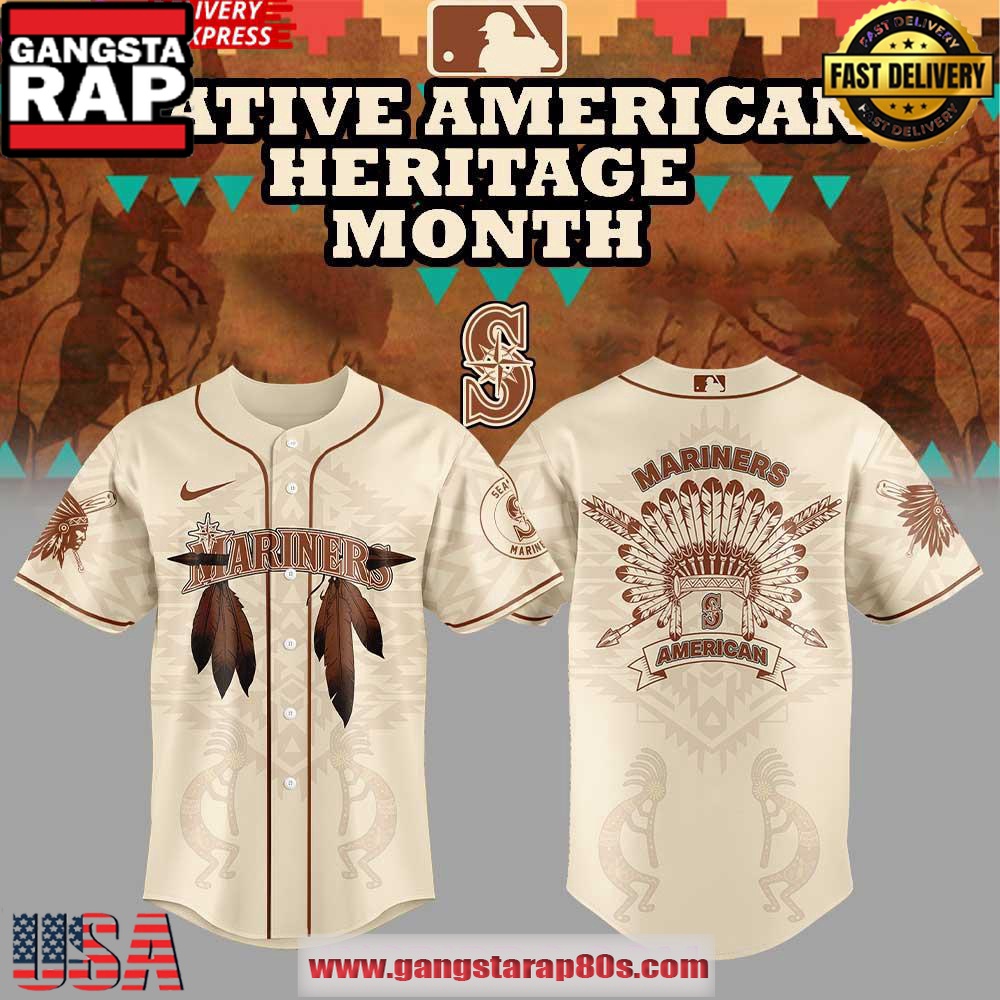 Seattle Mariners Native American Heritage Month 2025 Baseball Jersey Shirt