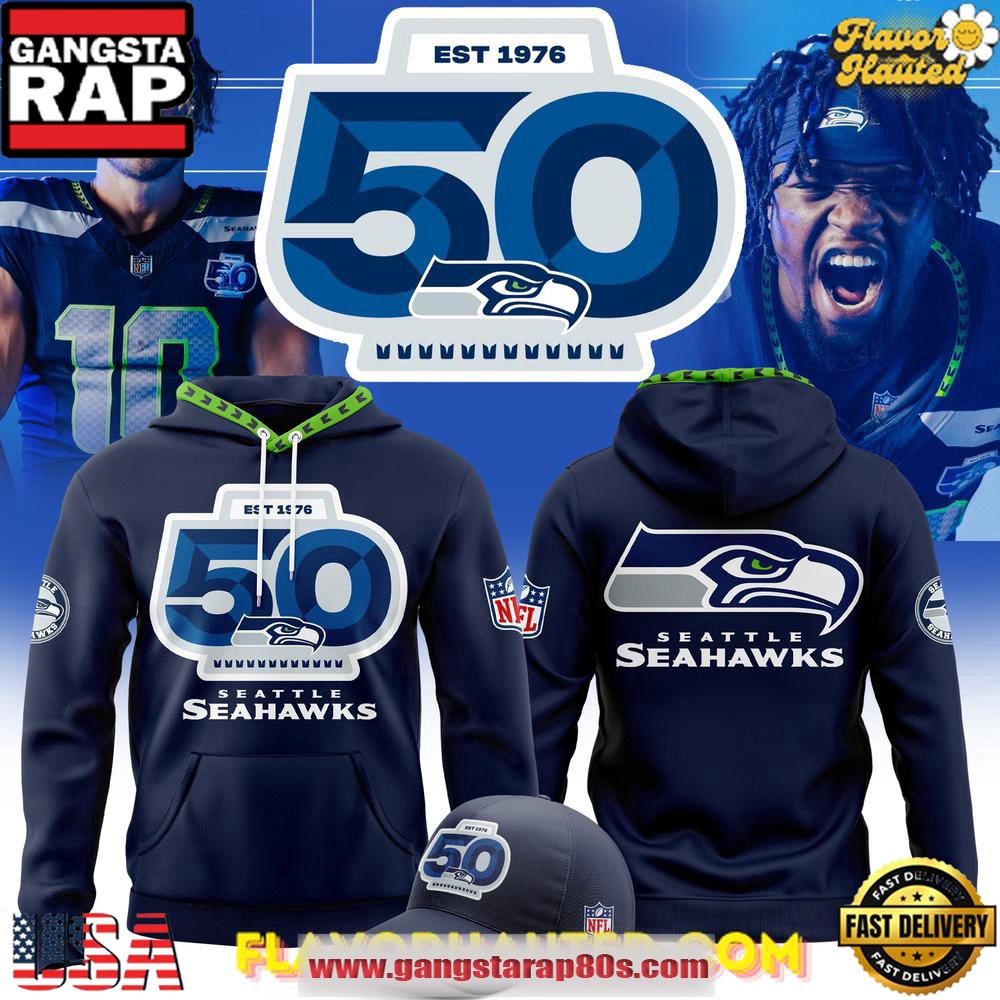 Seattle Seahawks 50th Anniversary Limited Edition All Over Print Hoodie Seattle Seahawks 50th Anniversary Limited Edition All Over Print Hoodie