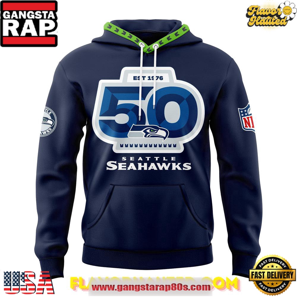 Seattle Seahawks 50th Anniversary Limited Edition All Over Print Hoodie Seattle Seahawks 50th Anniversary Limited Edition All Over Print Hoodie