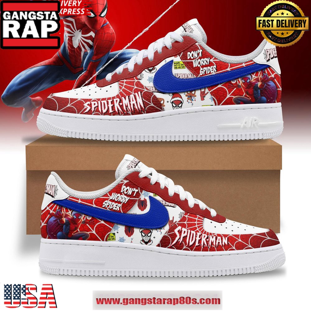 Spider-Man Christmas Holiday Limited Edition Air Force 1 Running Sneakers Spider-Man Christmas Holiday Limited Edition Air Force 1 Running Sneakers