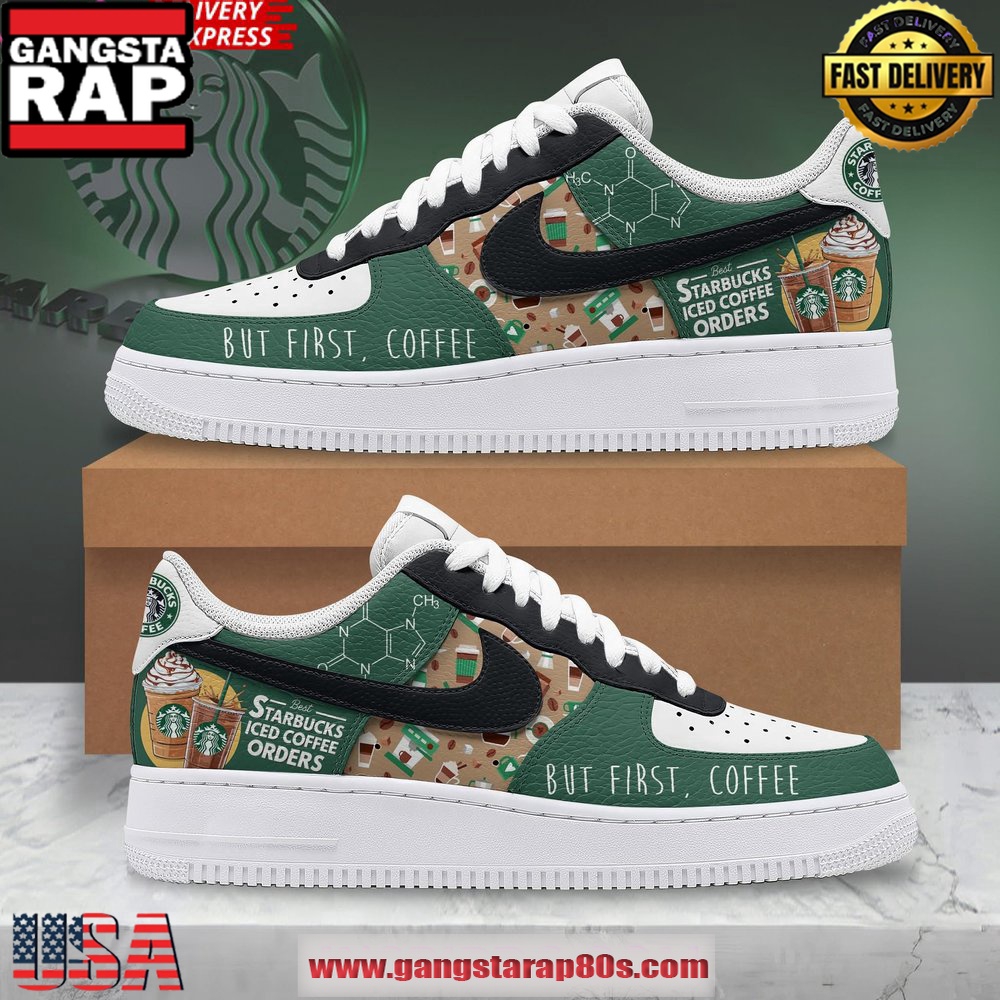 Starbucks But First Coffee Limited Edition Air Force 1 Shoes Running Sneakers
