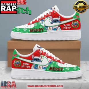Stitch Christmas Holiday Limited Edition Air Force 1 Running Sneakers