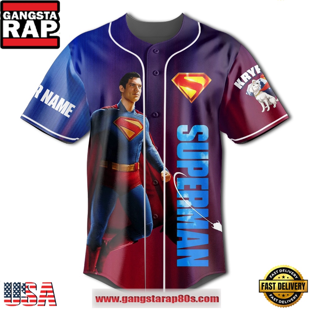 Superman Unique Design Baseball Jersey