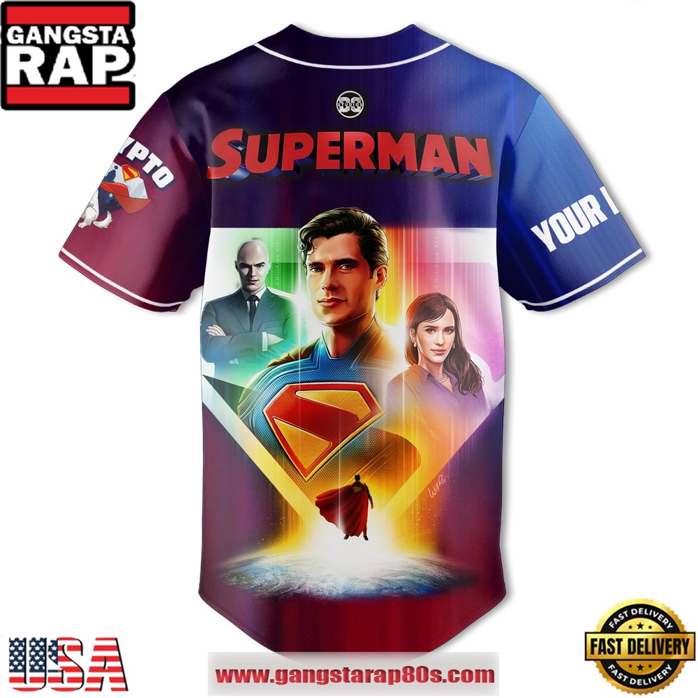 Superman Unique Design Baseball Jersey Superman Unique Design Baseball Jersey