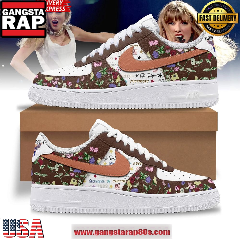 Taylor Swift Floral Limited Edition Air Force 1 Running Sneakers Shoes