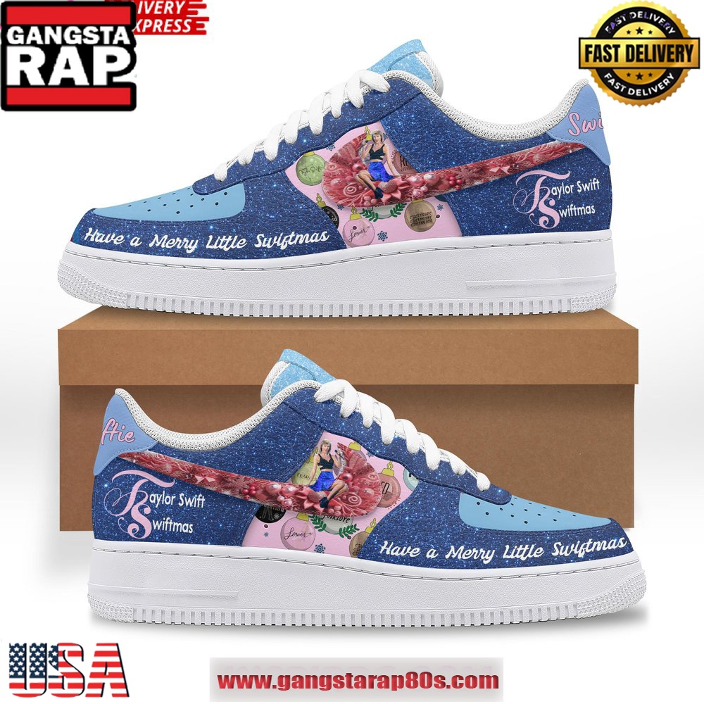 Taylor Swift Have a Merry Little Swiftmas Limited Air Force 1 Sneakers Shoes